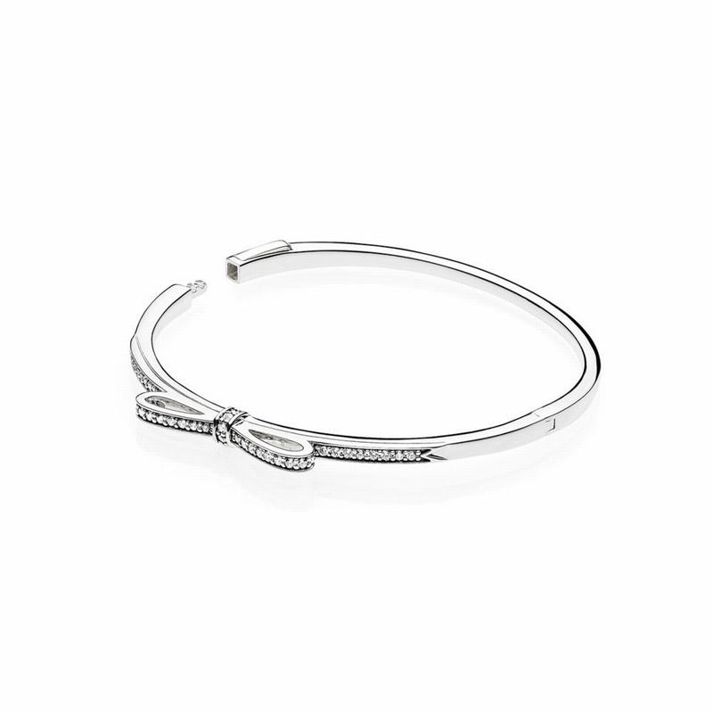Pandora Sparkling Bow Bangle Bracelet Silver Egypt EI9628517